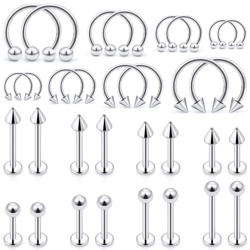 Set unisex de piercing pentru nas, geometric U, din oțel inoxidabil 304, electroplăcat