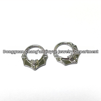 Inel nazal, titan G23, motiv liliac, unisex, piercing fără cusături, BBM113, seria Crazy Animal City, gravură inclusă