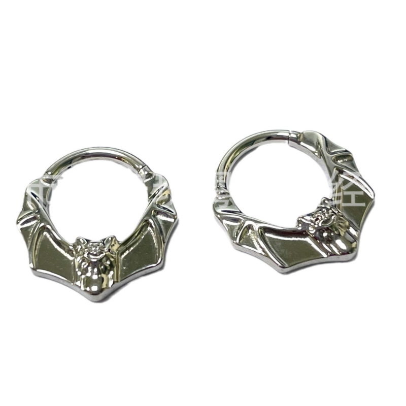 Inel nazal, titan G23, motiv liliac, unisex, piercing fără cusături, BBM113, seria Crazy Animal City, gravură inclusă