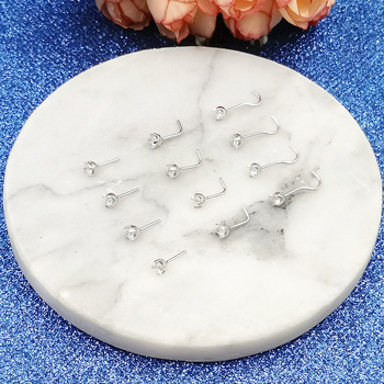 S925 ezüst orrpiercing, perforációs típus, geometriai kialakítás, uniszex stílus, elektroplakált felület