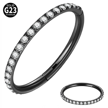 Orrgyűrű G23 titán ötvözetből, geometriai forma, cirkón, elektroplakálás