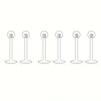 Akril testpiercing ékszer készlet, 48 darab, átlátszó, uniszex geometriai stílus