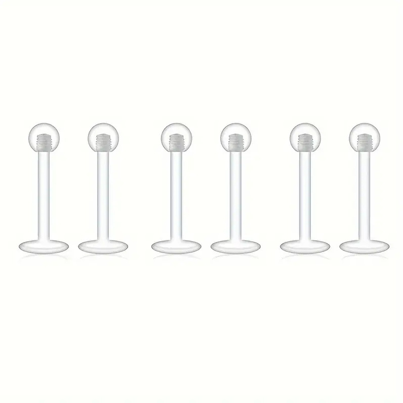 Akril testpiercing ékszer készlet, 48 darab, átlátszó, uniszex geometriai stílus