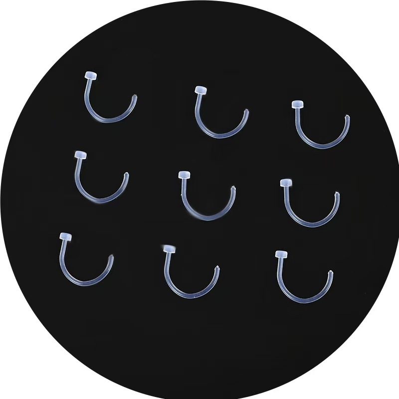 Akril testpiercing ékszer készlet, 48 darab, átlátszó, uniszex geometriai stílus