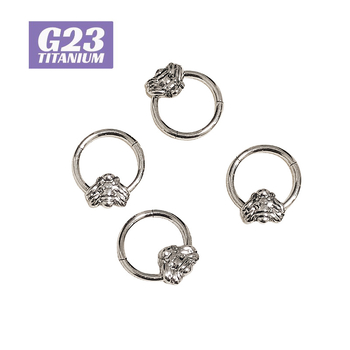 Orr piercing ékszer titánium acélból, polírozott felülettel, állatövi forma, uniszex, retro stílus