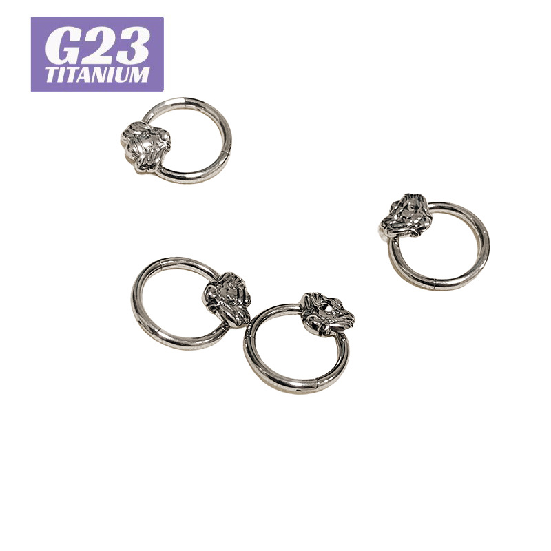 Orr piercing ékszer titánium acélból, polírozott felülettel, állatövi forma, uniszex, retro stílus