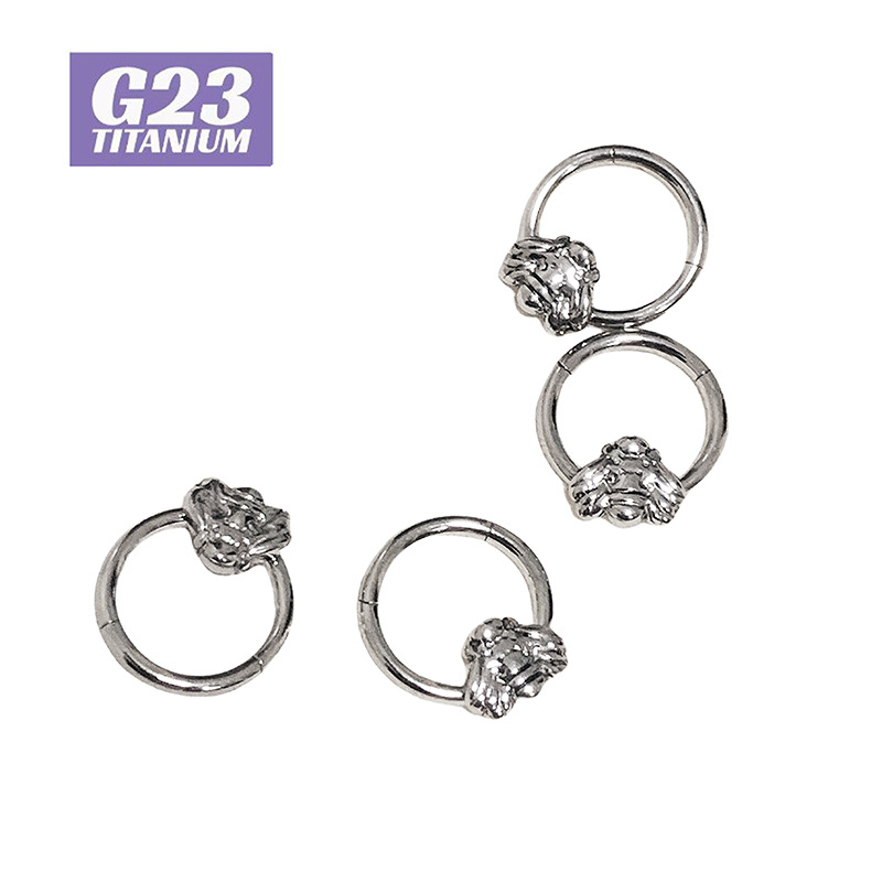 Orr piercing ékszer titánium acélból, polírozott felülettel, állatövi forma, uniszex, retro stílus