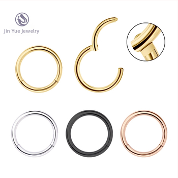 G23 titāna sakausējuma piercing — deguna gredzens un auss pīrsings, apaļš universālais dizains, vakuuma pārklājums, daudzfunkcionāls deguna starpsienas gredzens