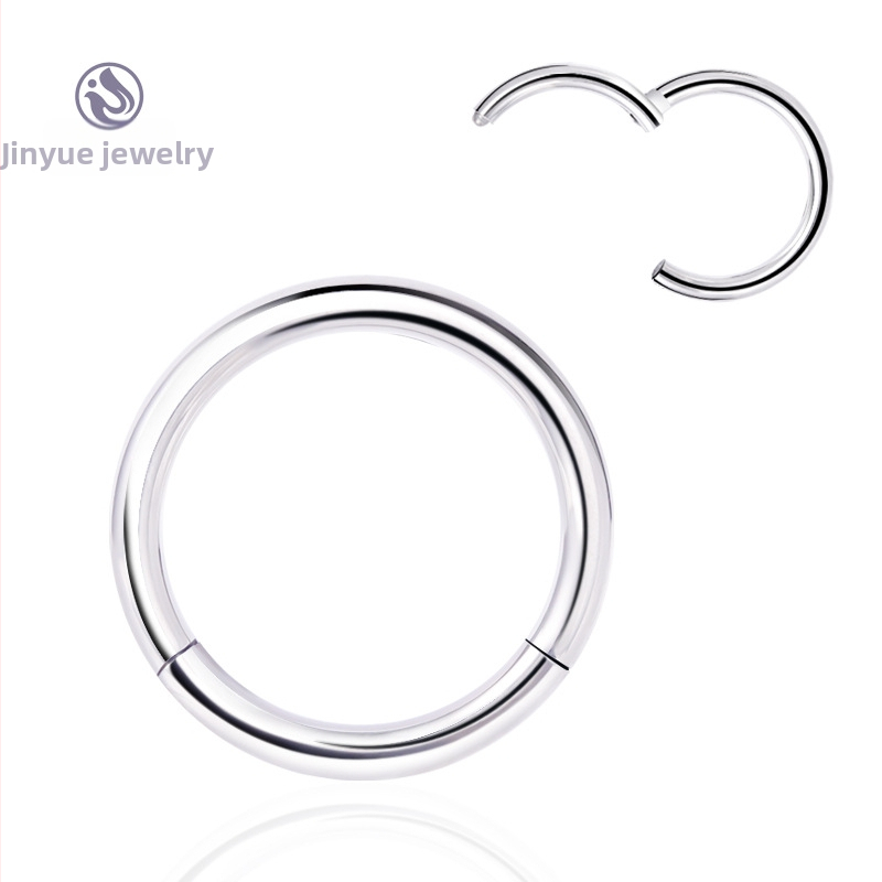 G23 titāna sakausējuma piercing — deguna gredzens un auss pīrsings, apaļš universālais dizains, vakuuma pārklājums, daudzfunkcionāls deguna starpsienas gredzens