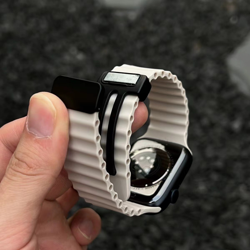 Ζώνη Apple Watch Ultra — Σιλικόνη με μαγνητικό κούμπωμα, απλό στυλ