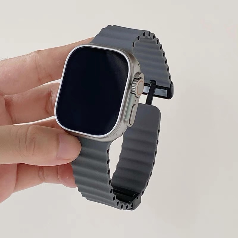 Ζώνη Apple Watch Ultra — Σιλικόνη με μαγνητικό κούμπωμα, απλό στυλ
