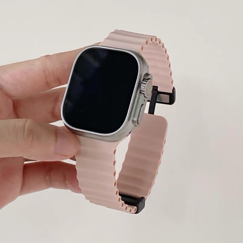 Ζώνη Apple Watch Ultra — Σιλικόνη με μαγνητικό κούμπωμα, απλό στυλ