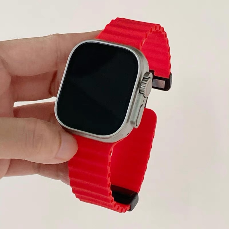 Ζώνη Apple Watch Ultra — Σιλικόνη με μαγνητικό κούμπωμα, απλό στυλ