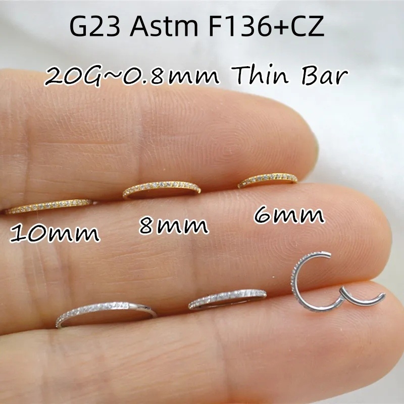 Orrgyűrű, gyémánttal beültetett, titánium ötvözet G23, F136 tisztaság, geometriai forma, uniszex