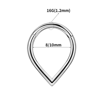 Inel nazal, formă picătură, oțel inoxidabil 316L, placare electrolitică, unisex