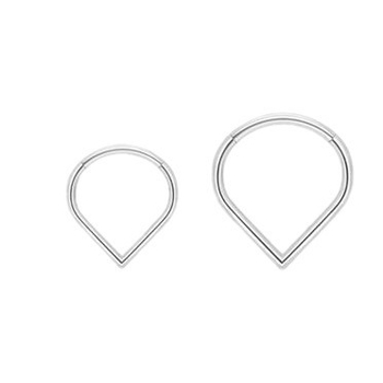 Inel nazal, formă picătură, oțel inoxidabil 316L, placare electrolitică, unisex