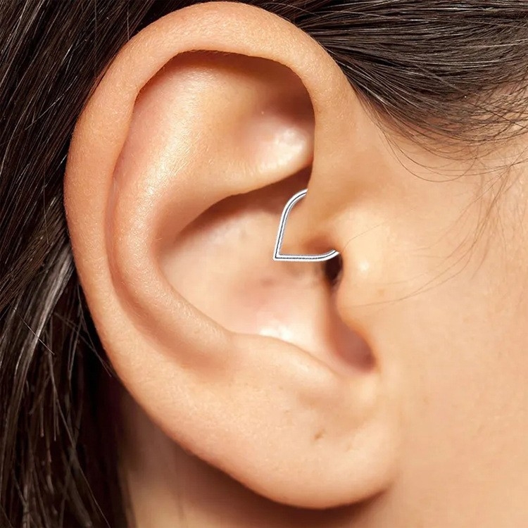 Inel nazal, formă picătură, oțel inoxidabil 316L, placare electrolitică, unisex