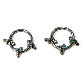 Cercei inel nazal, aliaj titan, formă papion, puritate G23, gravură, Jiuyue