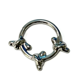 Cercei inel nazal, aliaj titan, formă papion, puritate G23, gravură, Jiuyue