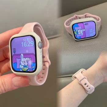 Remen od silikona za Apple Watch Series 10, jednobojne boje, udoban, tanak oblik, kompatibilan sa veličinama 38/40/41/42 mm i 42/44/45/46 mm, model iwatch987SE