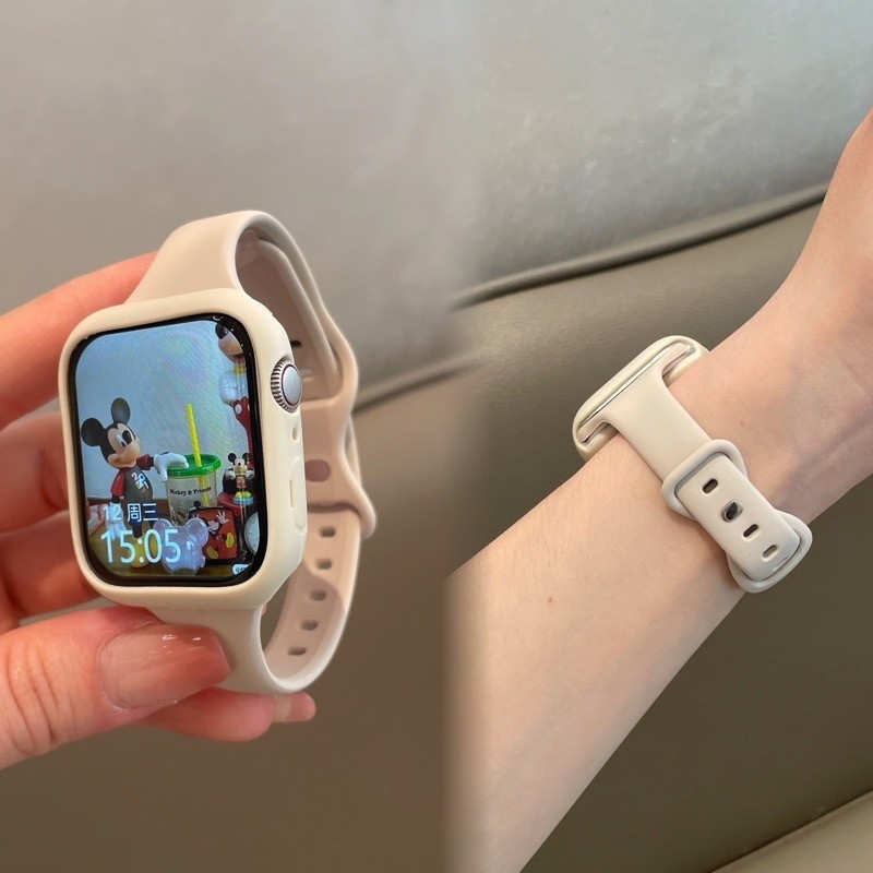 Remen od silikona za Apple Watch Series 10, jednobojne boje, udoban, tanak oblik, kompatibilan sa veličinama 38/40/41/42 mm i 42/44/45/46 mm, model iwatch987SE