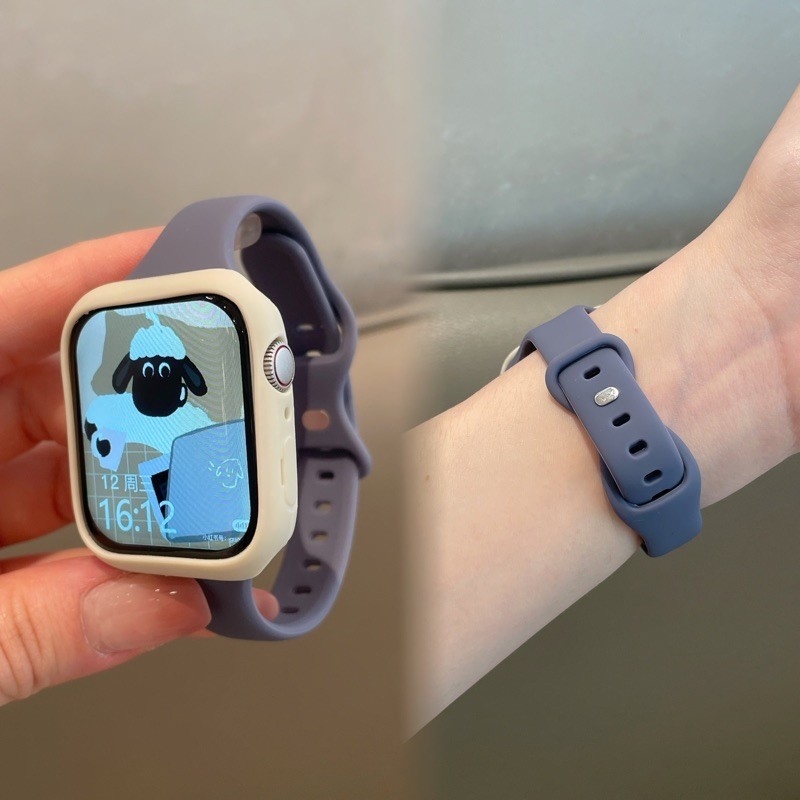 Remen od silikona za Apple Watch Series 10, jednobojne boje, udoban, tanak oblik, kompatibilan sa veličinama 38/40/41/42 mm i 42/44/45/46 mm, model iwatch987SE
