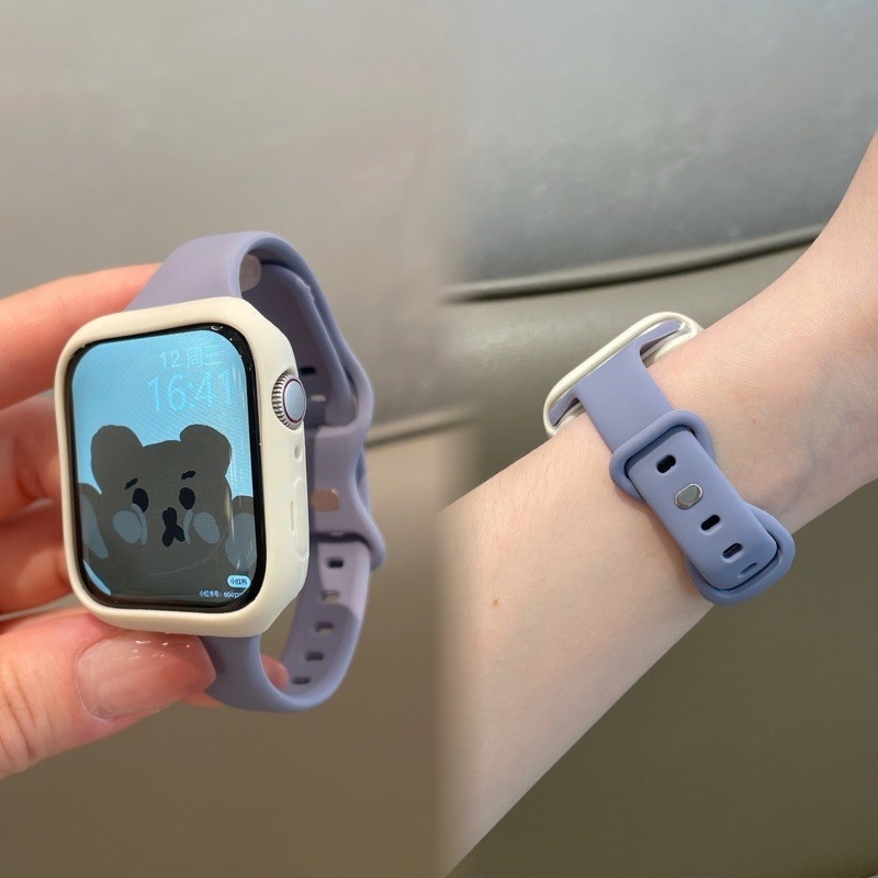 Remen od silikona za Apple Watch Series 10, jednobojne boje, udoban, tanak oblik, kompatibilan sa veličinama 38/40/41/42 mm i 42/44/45/46 mm, model iwatch987SE