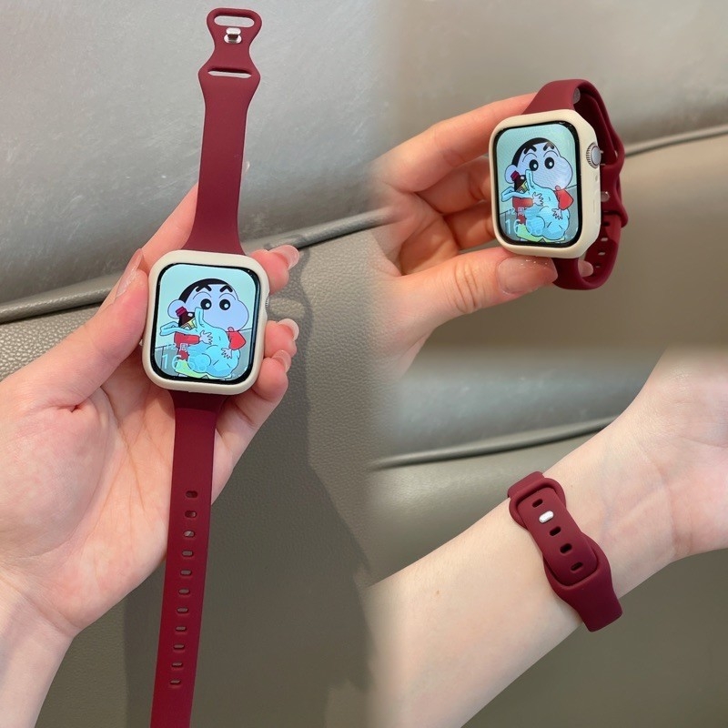 Remen od silikona za Apple Watch Series 10, jednobojne boje, udoban, tanak oblik, kompatibilan sa veličinama 38/40/41/42 mm i 42/44/45/46 mm, model iwatch987SE