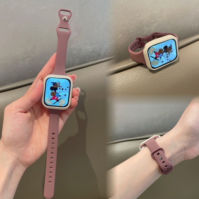 Remen od silikona za Apple Watch Series 10, jednobojne boje, udoban, tanak oblik, kompatibilan sa veličinama 38/40/41/42 mm i 42/44/45/46 mm, model iwatch987SE