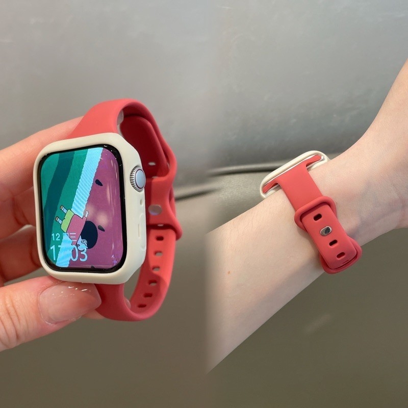Remen od silikona za Apple Watch Series 10, jednobojne boje, udoban, tanak oblik, kompatibilan sa veličinama 38/40/41/42 mm i 42/44/45/46 mm, model iwatch987SE