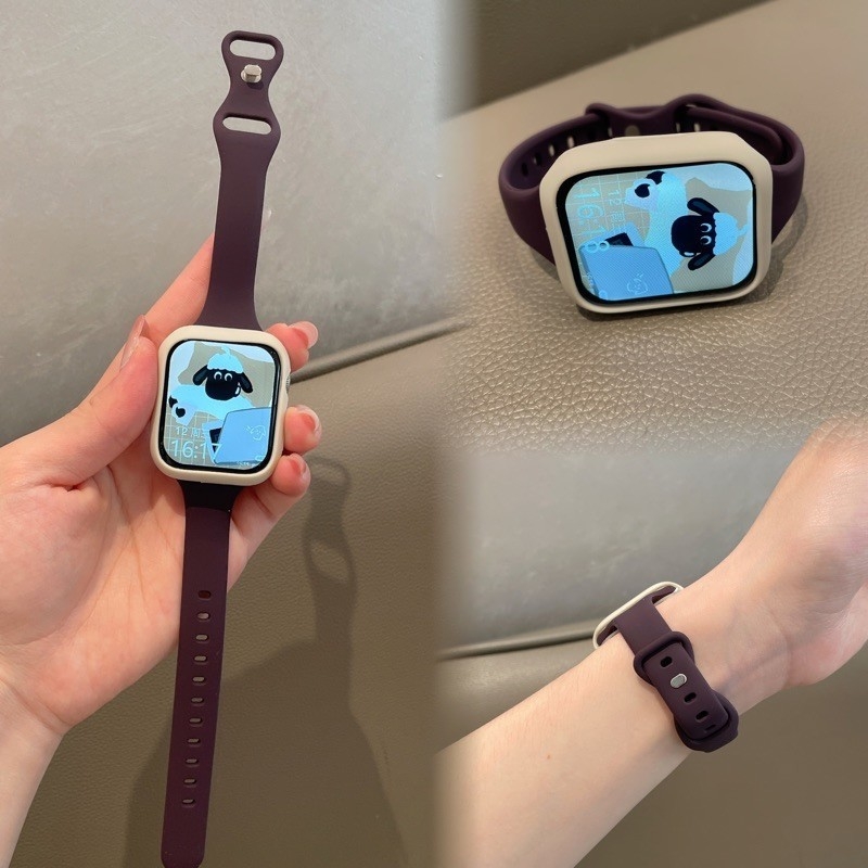 Remen od silikona za Apple Watch Series 10, jednobojne boje, udoban, tanak oblik, kompatibilan sa veličinama 38/40/41/42 mm i 42/44/45/46 mm, model iwatch987SE