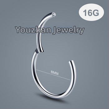 Inel pentru nas – Aliaj de titan F136 – Formă geometrică – Făcut manual – Unisex, stil simplu