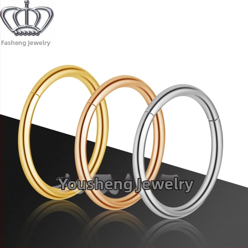 Inel pentru nas – Aliaj de titan F136 – Formă geometrică – Făcut manual – Unisex, stil simplu