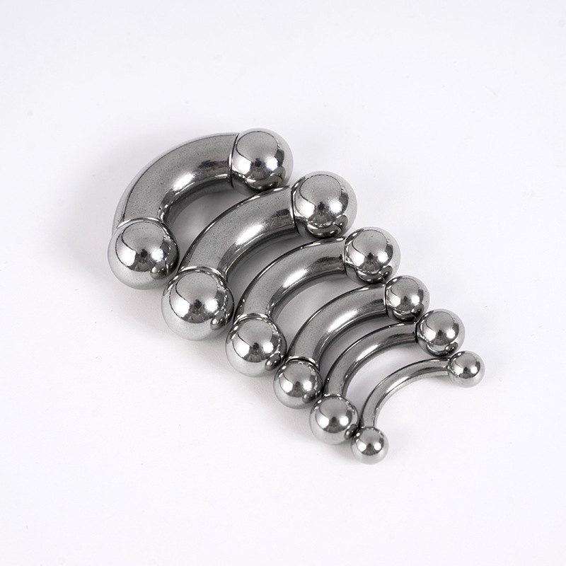 Inel banana îndoit din oțel inoxidabil, în formă U, lucios și electroplatat – bijuterii piercing