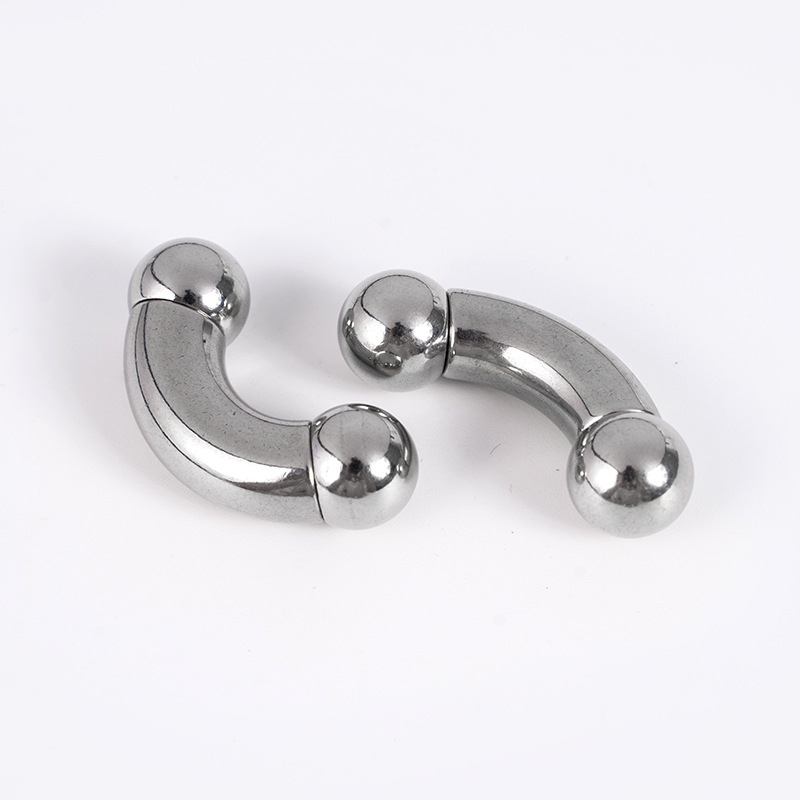 Inel banana îndoit din oțel inoxidabil, în formă U, lucios și electroplatat – bijuterii piercing