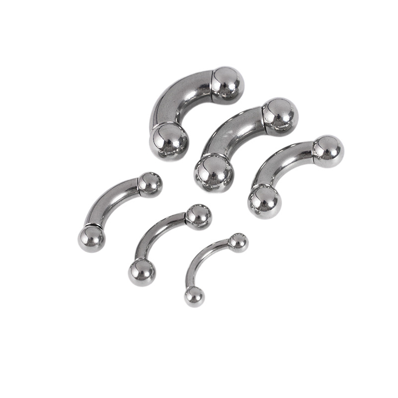 Inel banana îndoit din oțel inoxidabil, în formă U, lucios și electroplatat – bijuterii piercing