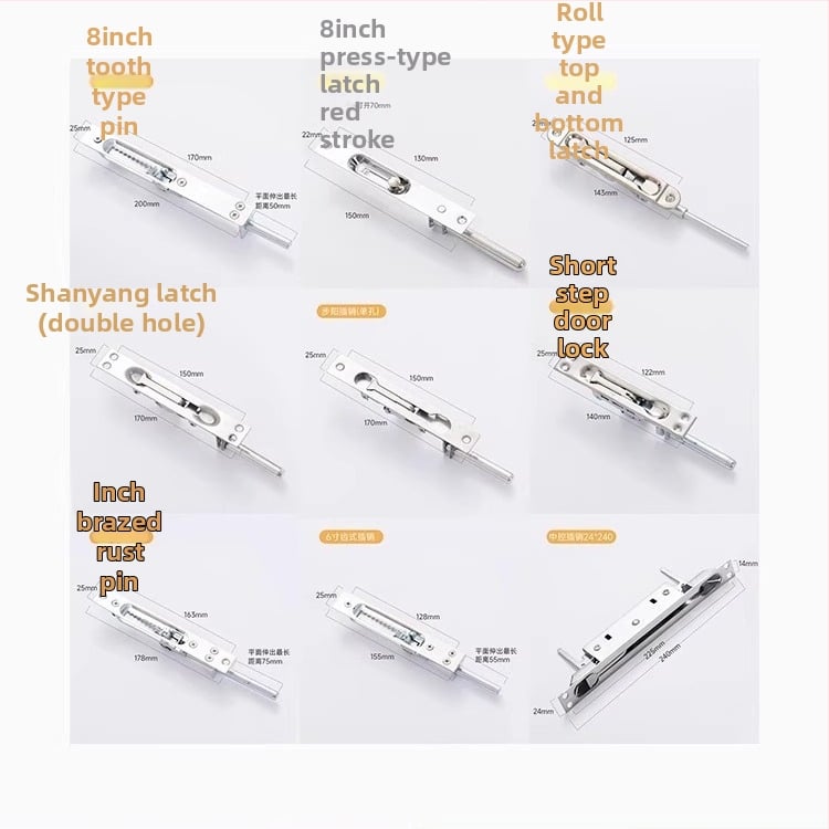 Nerezová oceľová západka na dvere – Typ A, Model: Latch, Povrchová úprava: drôtovo ťahaná, Štýl: moderný minimalistický