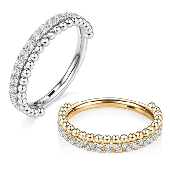 Inel nazal din oțel inoxidabil 316, zirconiu încrustat, unisex, rotund