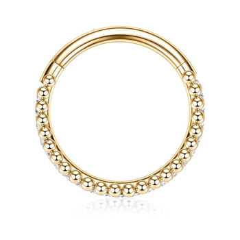 Inel nazal din oțel inoxidabil 316, zirconiu încrustat, unisex, rotund