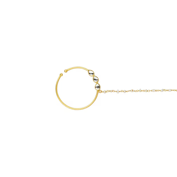 Inel nazal circular reglabil, clip-on, cu cristale rhinestone, stil etnic