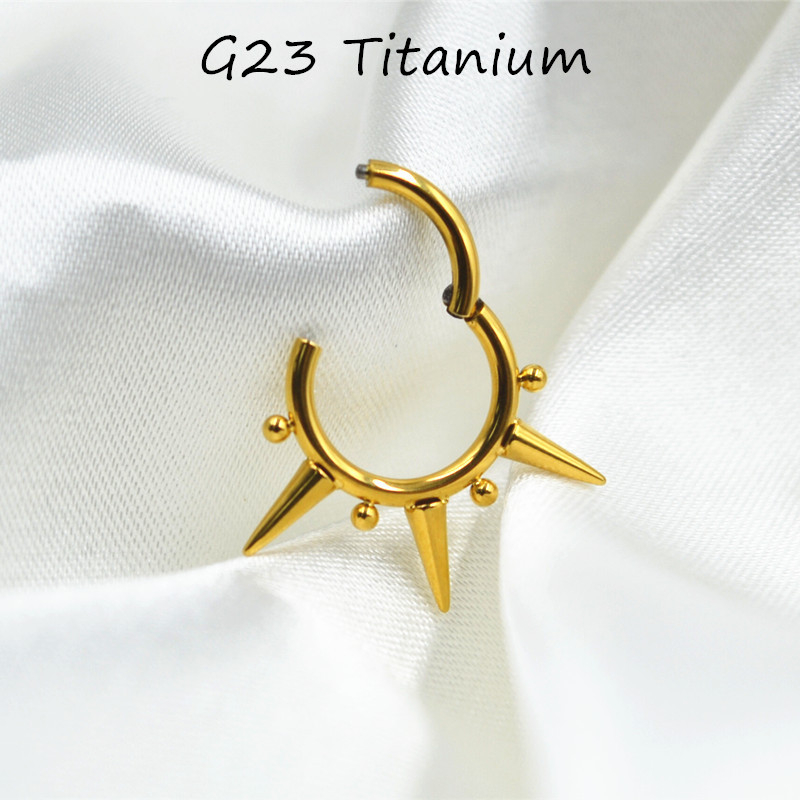 Inel nazal, septum, unisex (aliaj titan G23, placare electrolitică, la comandă)