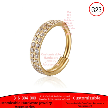 Inel nazal din aliaj de titan, cu dublu strat, formă U, zirconiu, inel circular, bijuterii piercing unisex