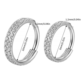 Inel nazal din aliaj de titan, cu dublu strat, formă U, zirconiu, inel circular, bijuterii piercing unisex