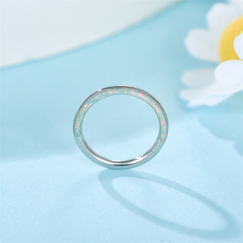 Inel nazal din oțel inoxidabil 316, formă geometrică, lucrat manual, unisex