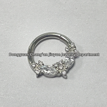 Inel nazal-cercei: aliaj de titan G23, stil unisex modern, design Bow Tie, cristal alb