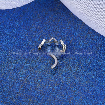 Inel nazal cu design geometric ondulat în formă de U, aliaje titan G23, seria Princess, gravură