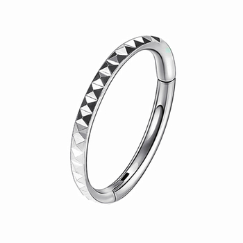 G23 inel nazal din titan cu design floral geometric – unisex, lustruit, personalizabil, ambalat individual