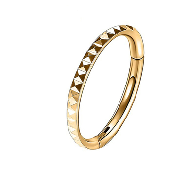 G23 inel nazal din titan cu design floral geometric – unisex, lustruit, personalizabil, ambalat individual