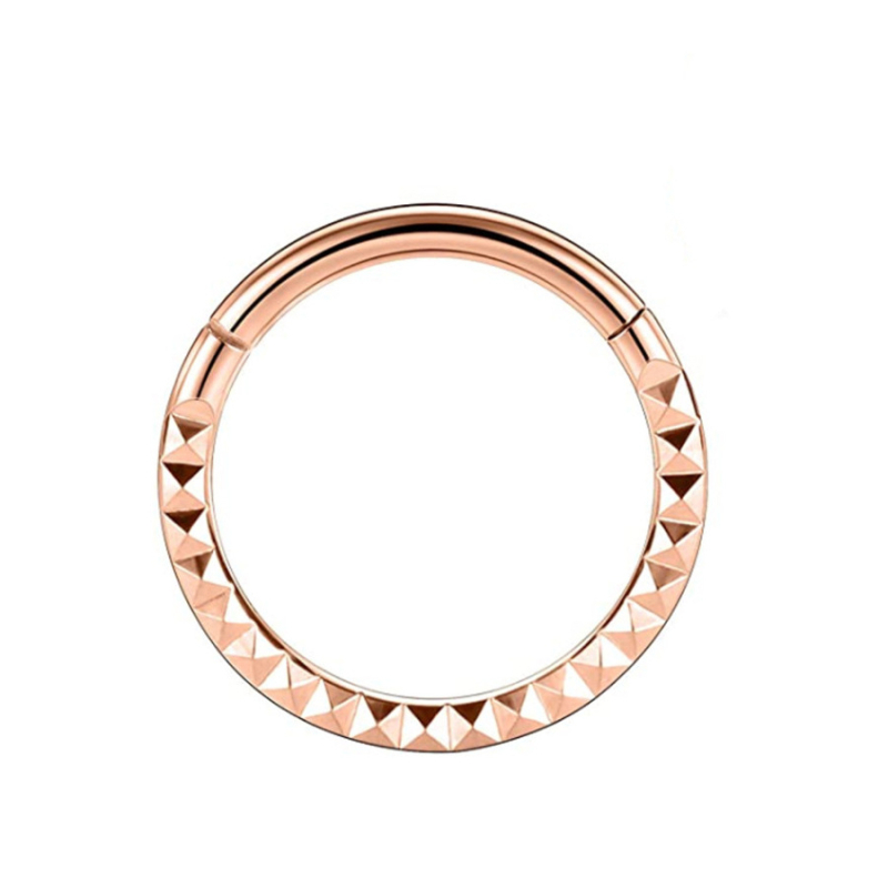 G23 inel nazal din titan cu design floral geometric – unisex, lustruit, personalizabil, ambalat individual