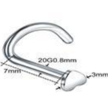 Inel nazal – stil non-mainstream, oțel inoxidabil, electroplacare, puritate 18K